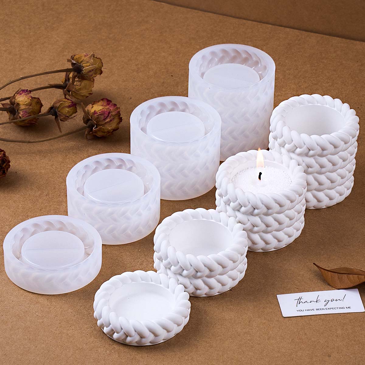 Candle Making Jelly - แม่พิมพ์ซิลิโคนสำหรับทำเชิงเทียนเชือกป่าน 1/2/3/4 ชั้น รูปทรงกลม ทำมือ กลิ่นหอม