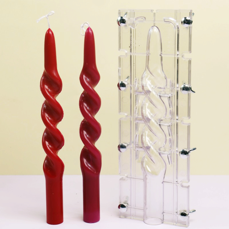 Candle Making Easy - Twisted Stripe คอลัมน์อะคริลิคเทียนแม่พิมพ์ Easy Demoulding Smooth