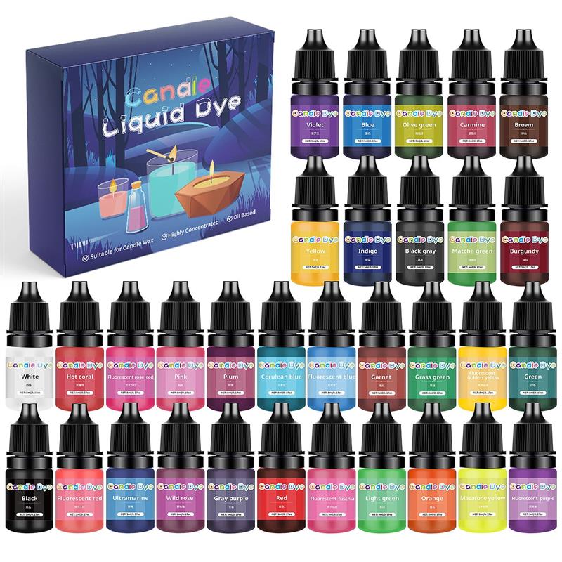 Candle Dye Chip - สีย้อมเทียน36สีเม็ดสีอโรมาเทอราพีของเหลวสีแม่พิมพ์เทียน DIY สีสบู่สีงานฝีมือเรซินทำด้วยมือ