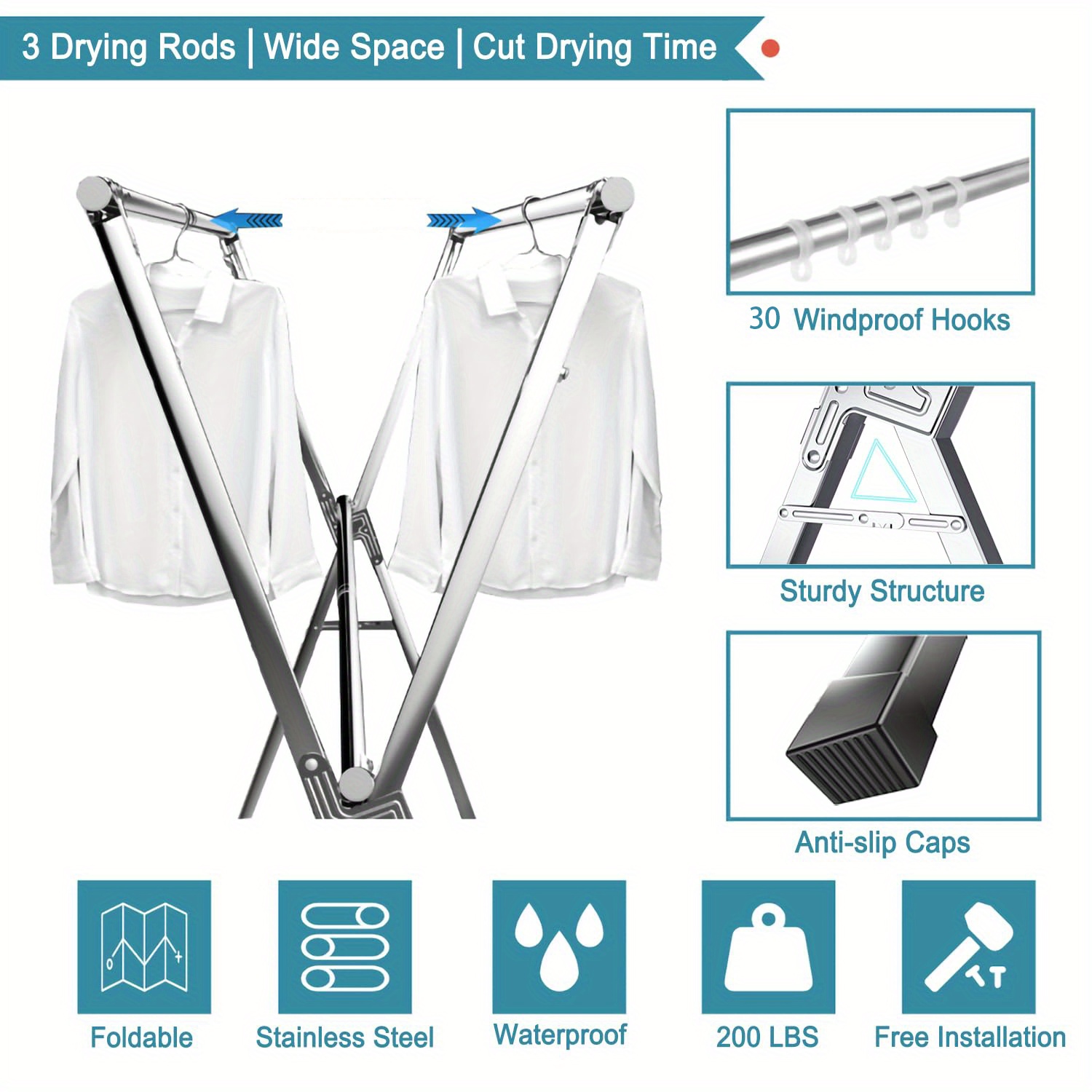X-ShapeพับสแตนเลสDrying Rack,ใ - Candle X บทวิจารณ์และราคา
