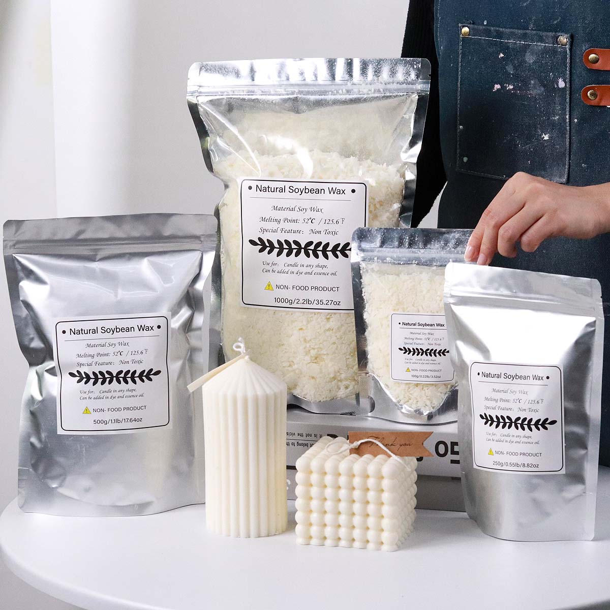 100/250/500/1000g ขี้ผึ้งถั่วเ - Candle Making Raw Material บทวิจารณ์และราคา