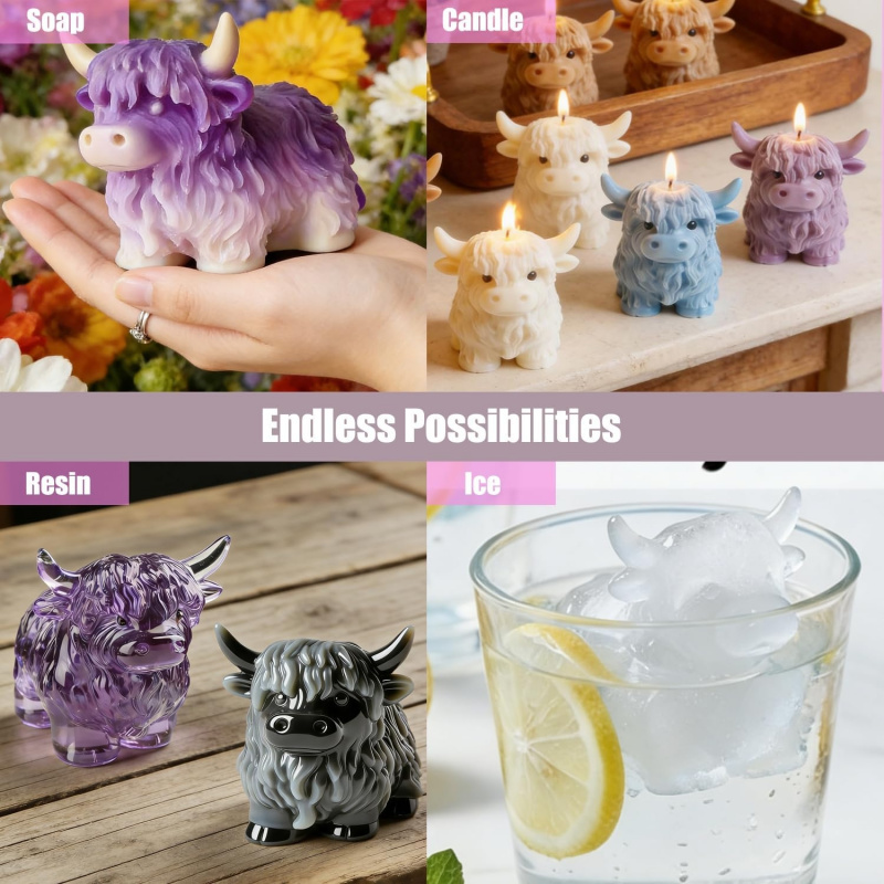 แม่พิมพ์ซิลิโคนรูปวัวไฮแลนด์ 1 - Candle Making Jelly บทวิจารณ์และราคา
